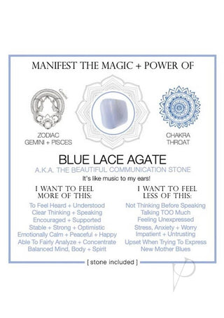 Warm Human Blue Lace Agate - Blue